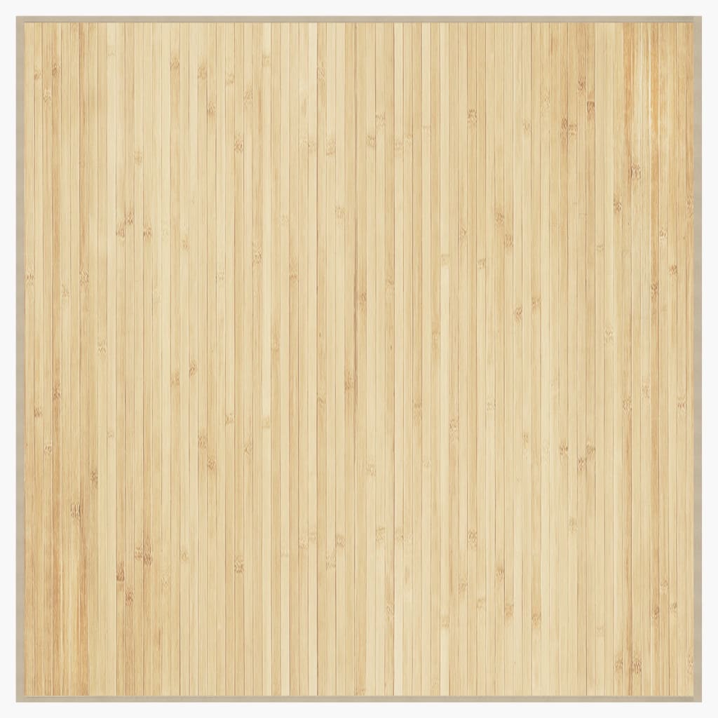 Vloerkleed vierkant 100x100 cm bamboe lichtnaturel