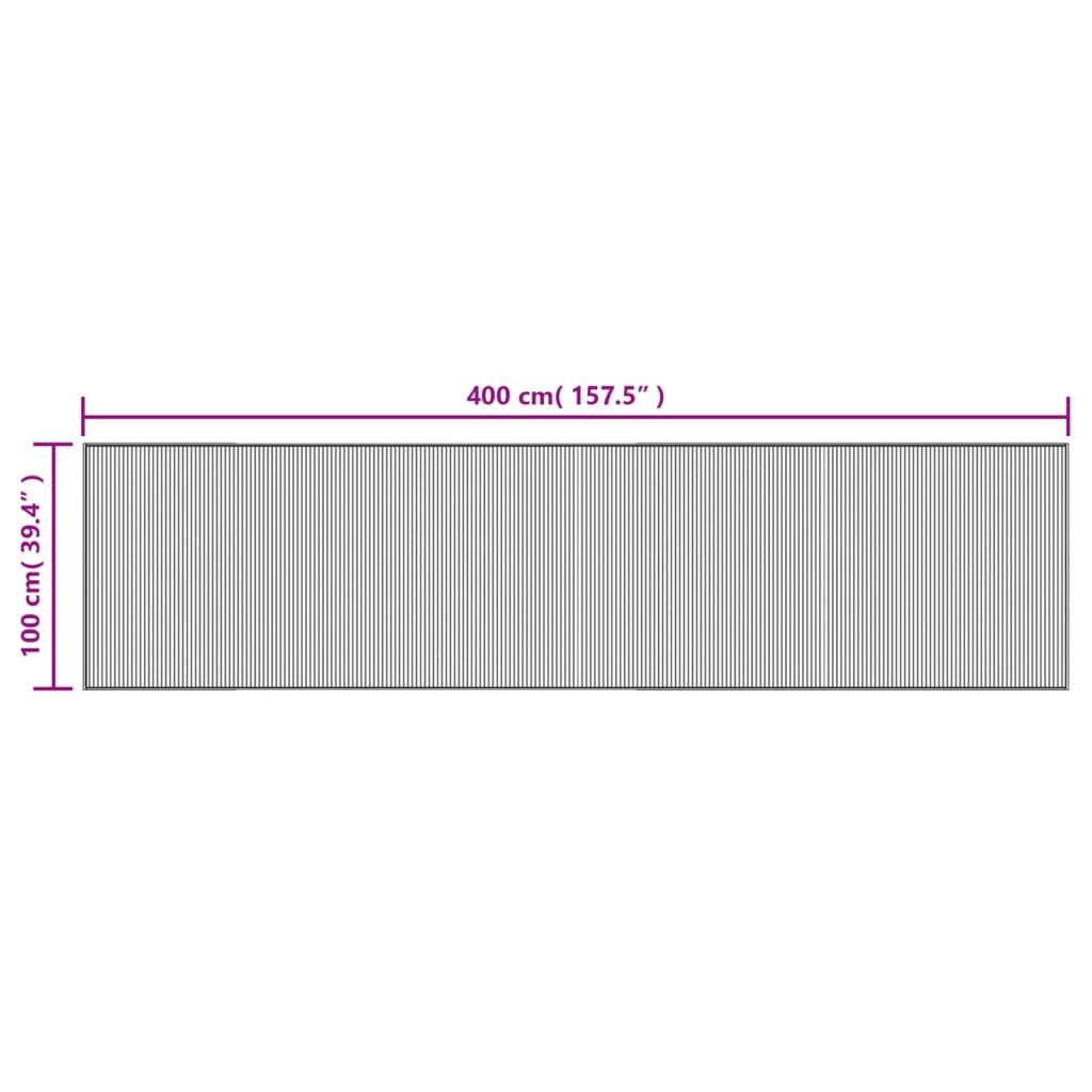 Vloer rechthoekkleedig 100x400 cm donker bamboebruin