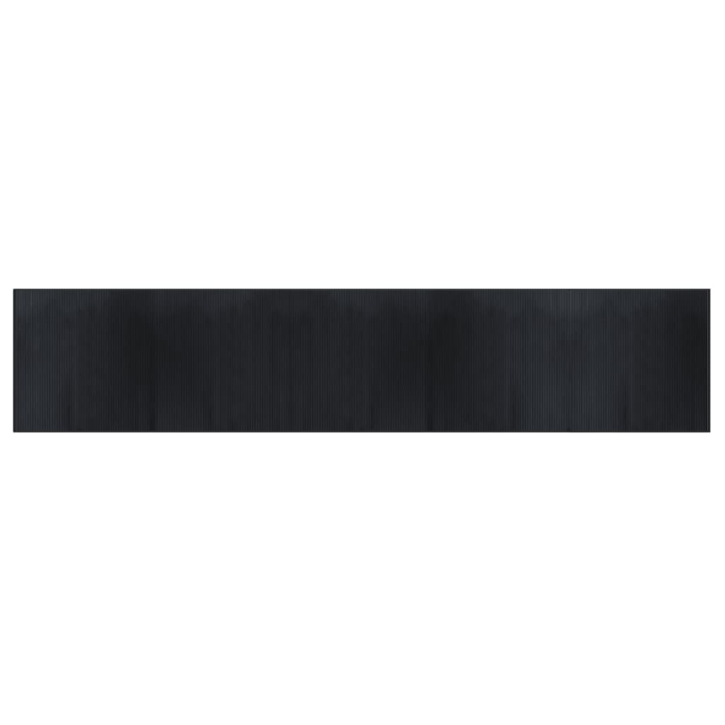 Vloerkleed rechthoekig 100x1000 cm bamboe zwart