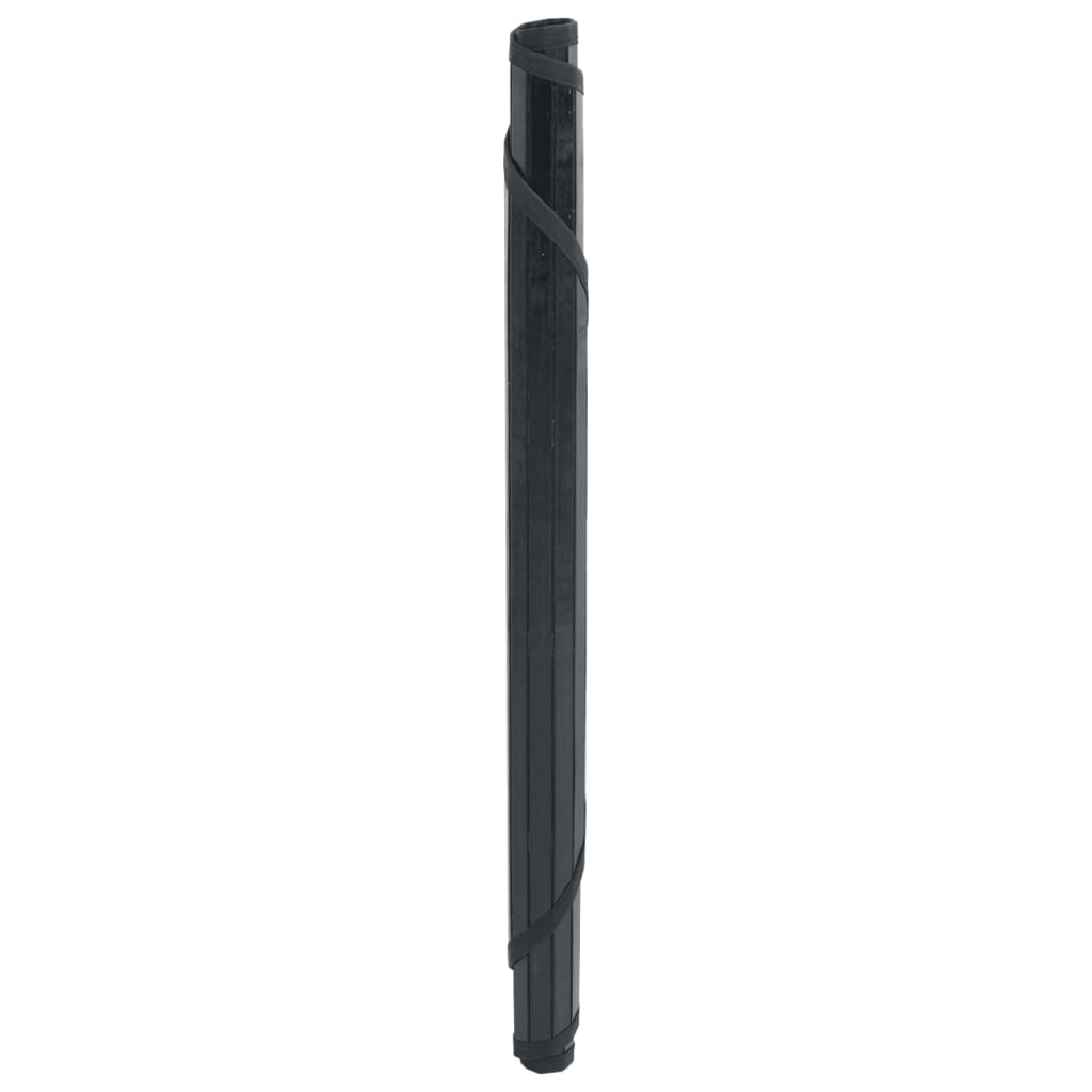Vloerkleed rond 60 cm bamboe zwart