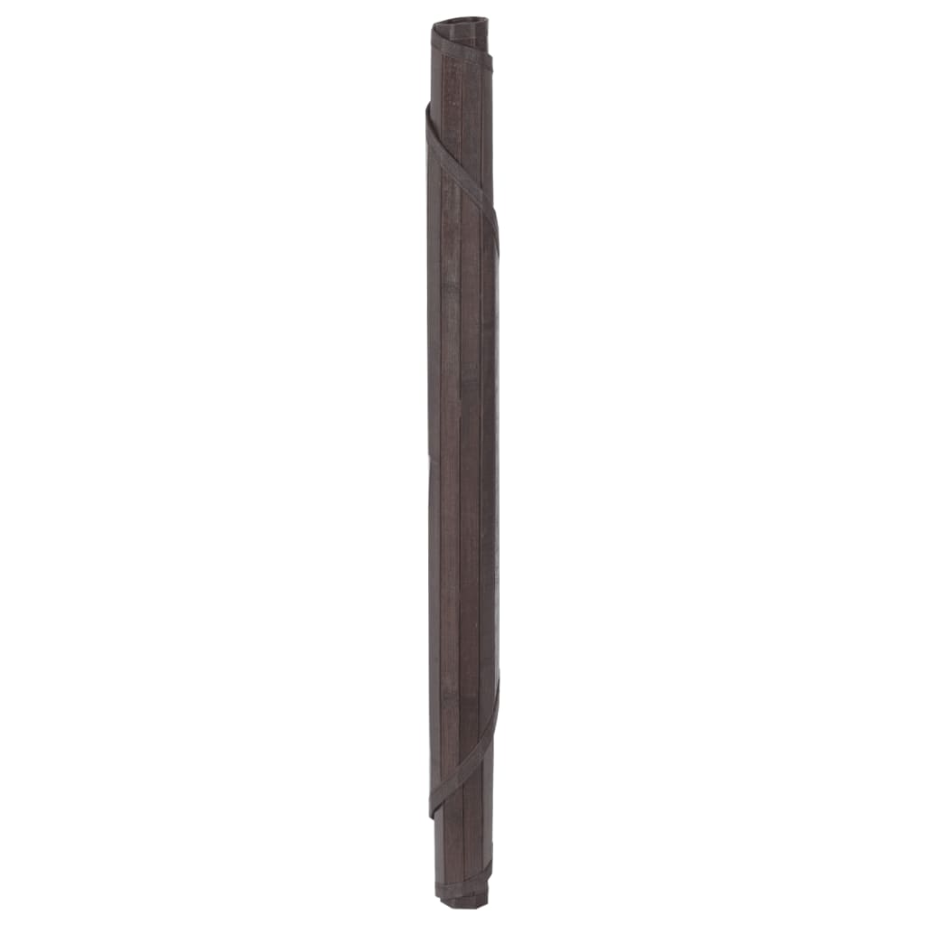 Vloerkleed rond 60 cm bamboe donkerbruin