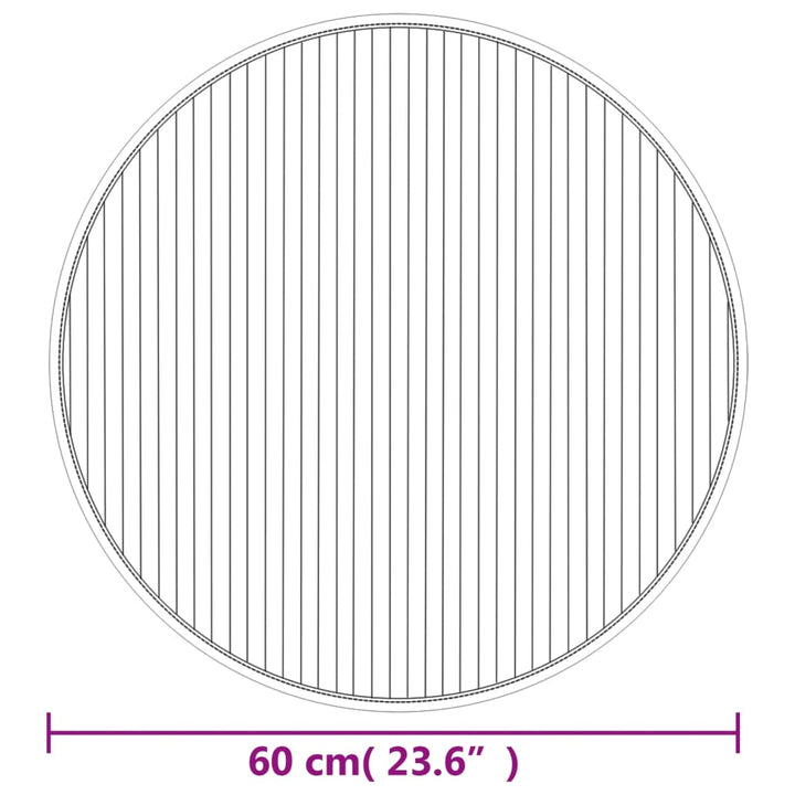 Vloerkleed rond 60 cm bamboe donkerbruin