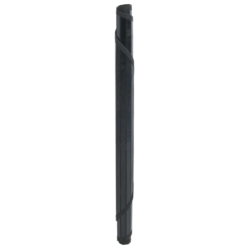 Vloerkleed rond 80 cm bamboe zwart