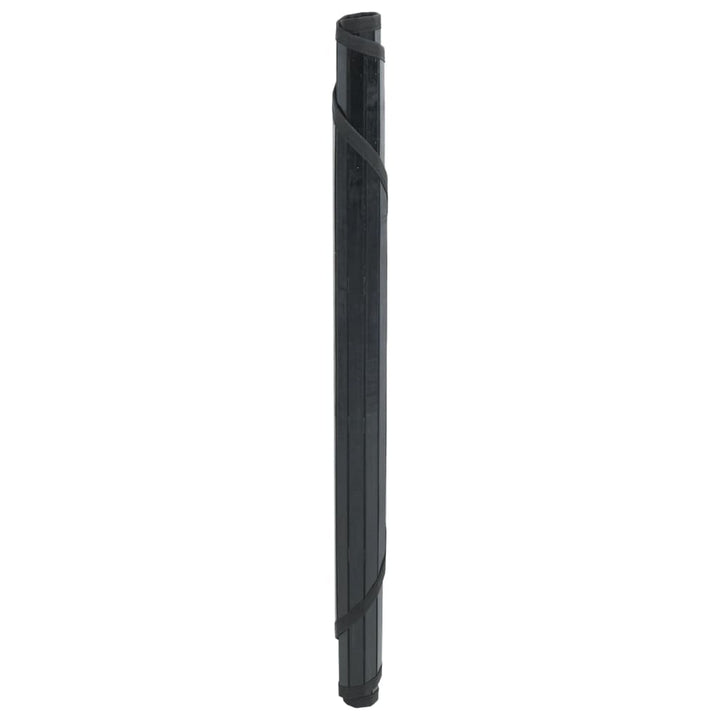 Vloerkleed rond 100 cm bamboe zwart