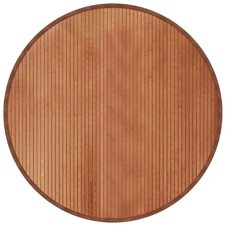 Vloerkleed rond 100 cm bamboe bruin