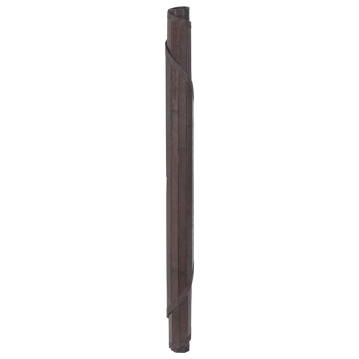 Vloerkleed rond 100 cm bamboe donkerbruin