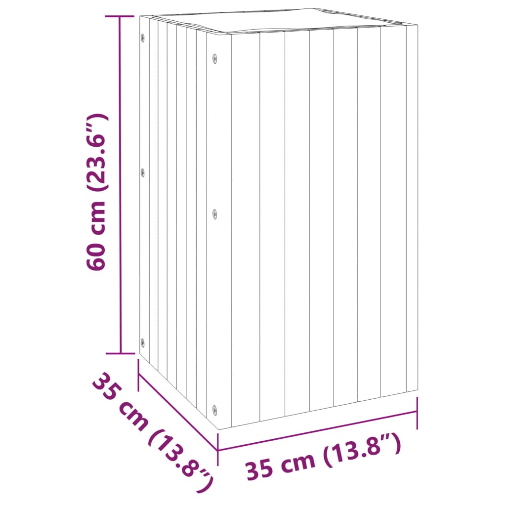 Plantenbak 35x35x60 cm massief acaciahout