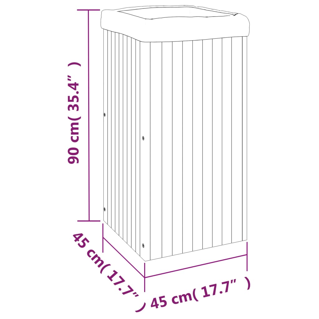 Plantenbak 45x45x90 cm massief acaciahout