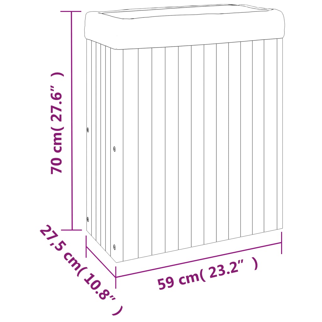 Plantenbak 59x27,5x70 cm massief acaciahout