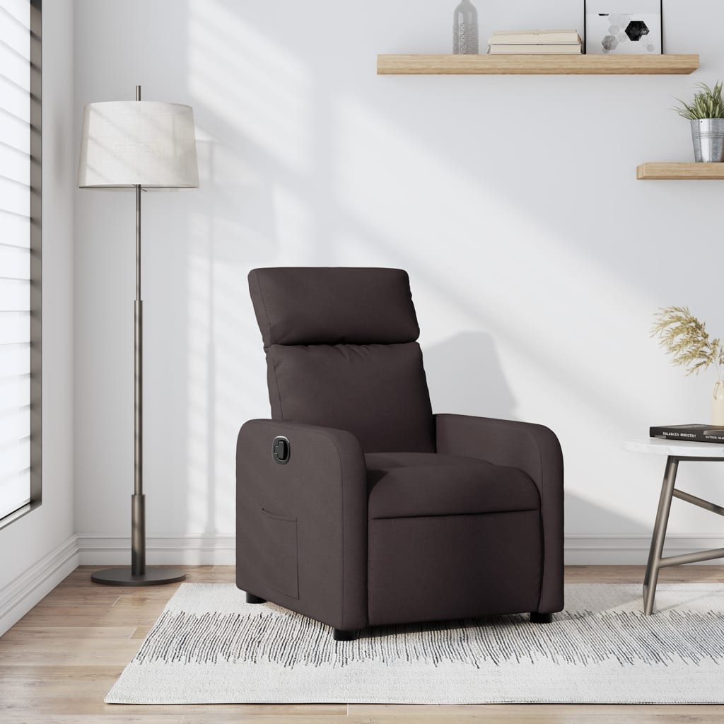 Fauteuil verstelbare stof donkerbruin