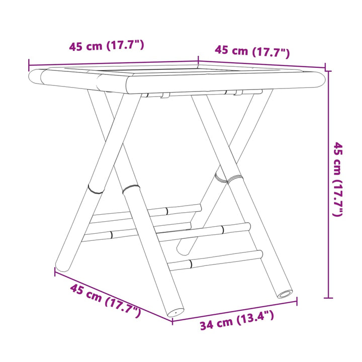 Tuintafel inklapbaar 45x45x45 cm bamboe