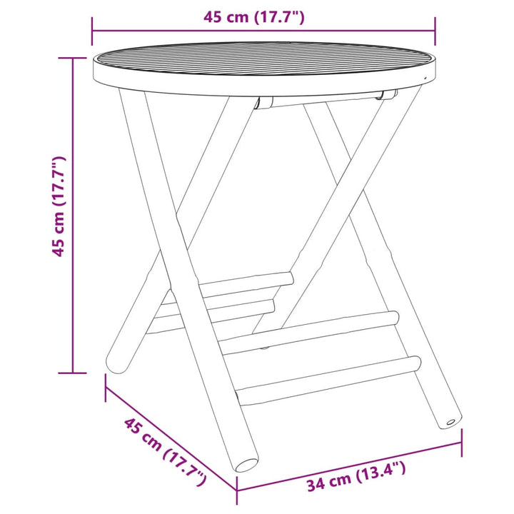 Tuintafel inklapbaar ø˜ 45x45 cm bamboe