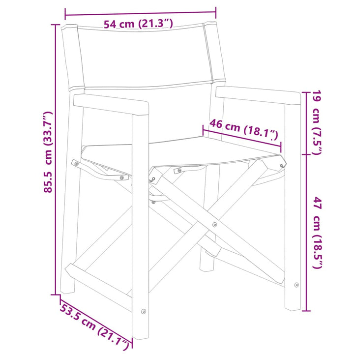 Tuinstoelen 2 st inklapbaar stof crèmewit