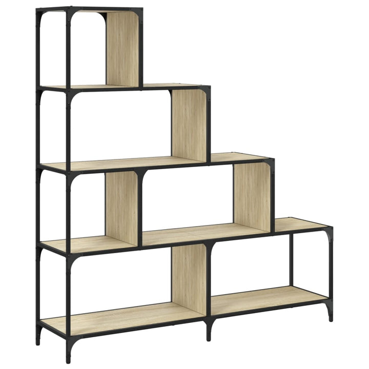 Boekenkast 4-laags 139x33,5x149 cm bewerkt hout sonoma eiken