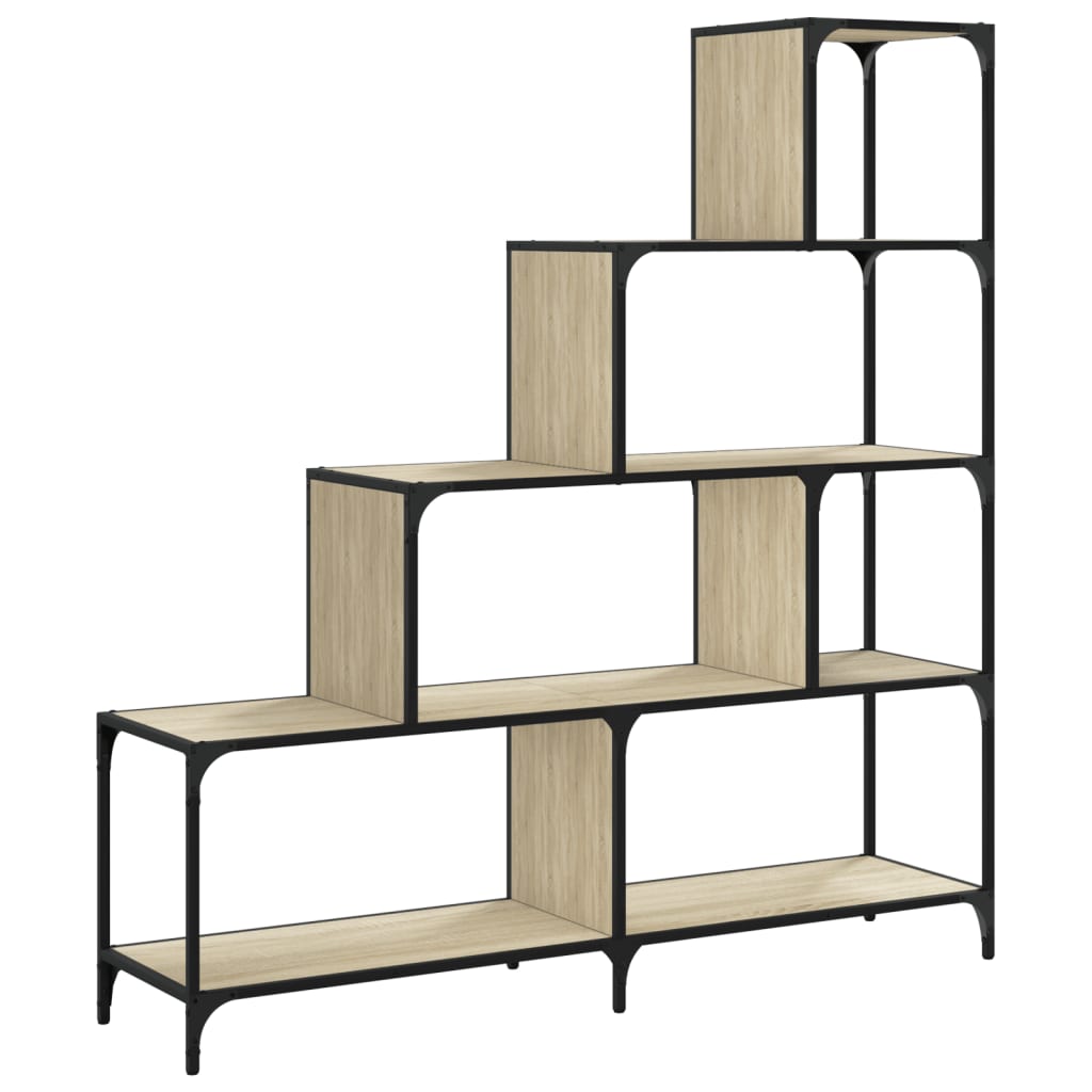 Boekenkast 4-laags 139x33,5x149 cm bewerkt hout sonoma eiken