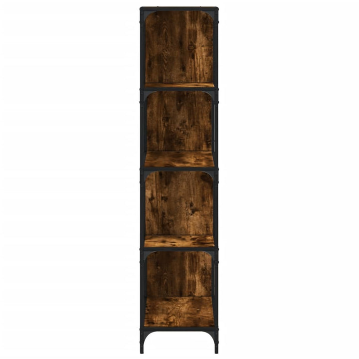 Boekenkast 4-laags 139x33,5x149 cm bewerkt hout gerookt eiken