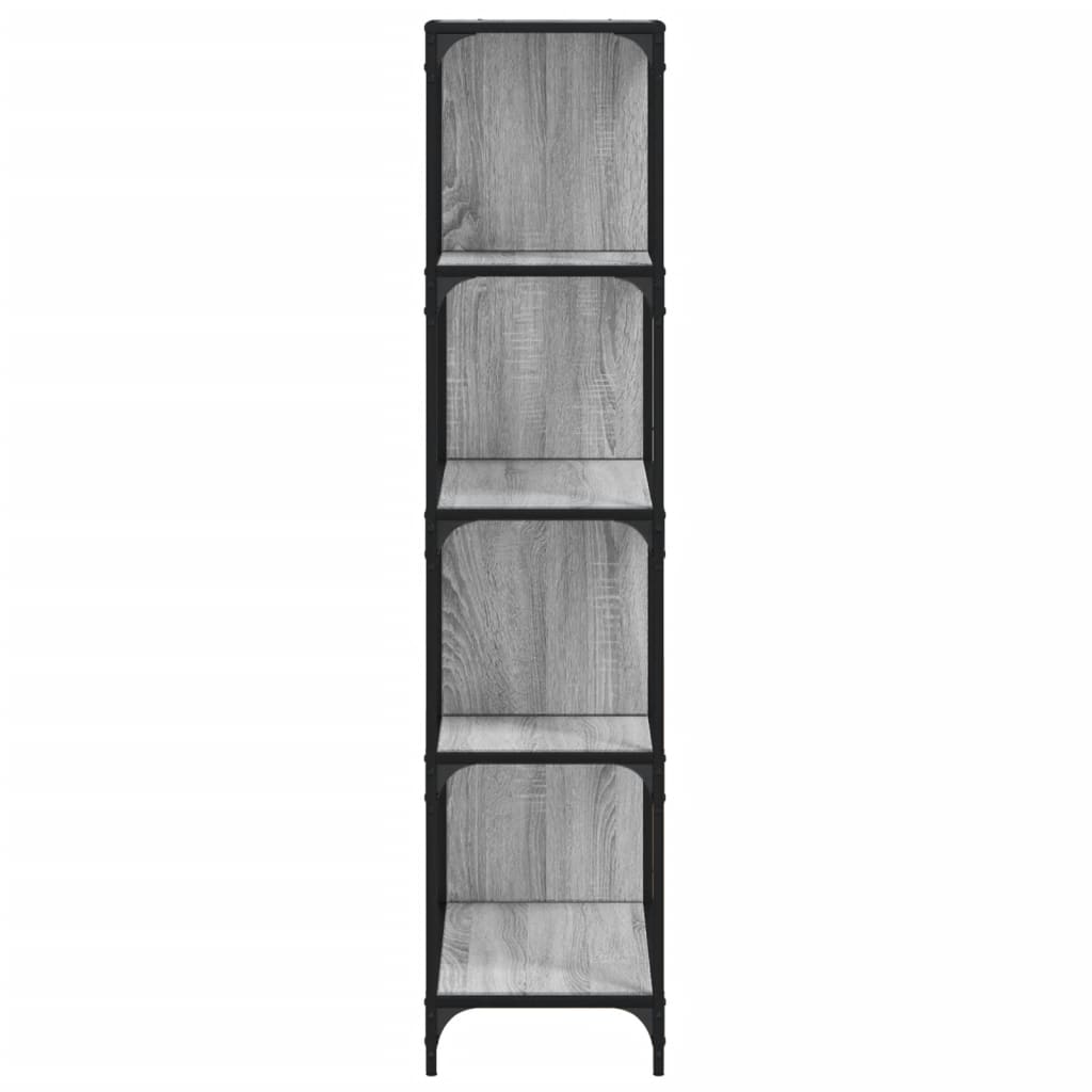 Boekenkast 4-laags 139x33,5x149 cm bewerkt hout grijs sonoma