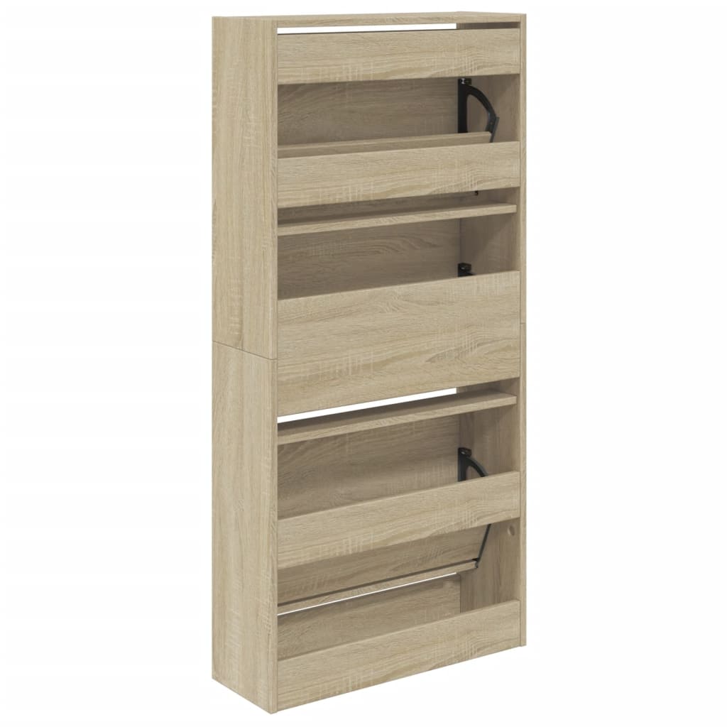 Schoenenkast 60x21x125,5 cm bewerkt hout sonoma eikenkleurig