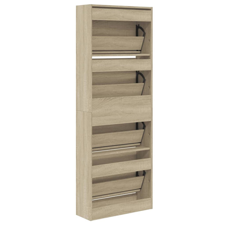 Schoenenkast 60x21x163,5 cm bewerkt hout sonoma eikenkleurig