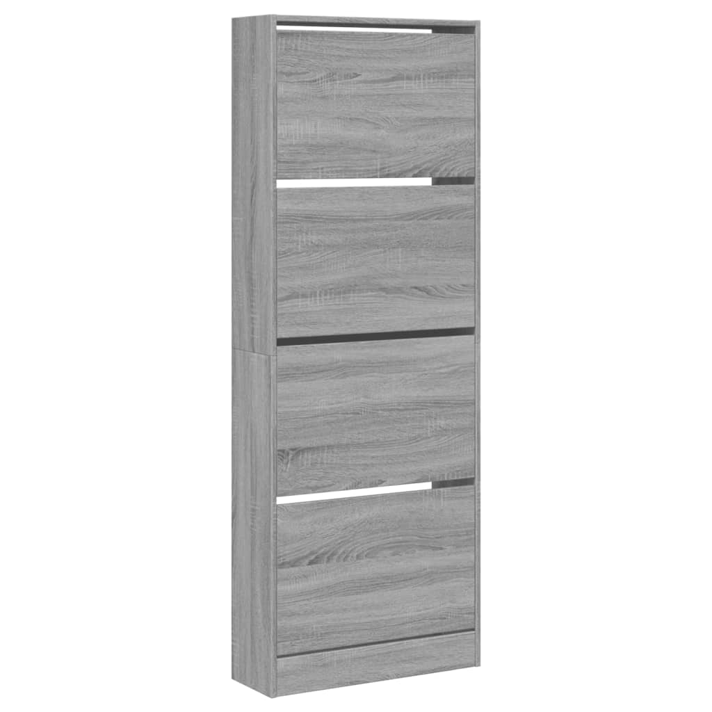 Schoenenkast 60x21x163,5 cm bewerkt hout grijs sonoma eiken