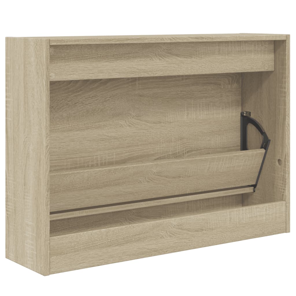 Schoenenkast 80x21x57 cm bewerkt hout sonoma eikenkleurig