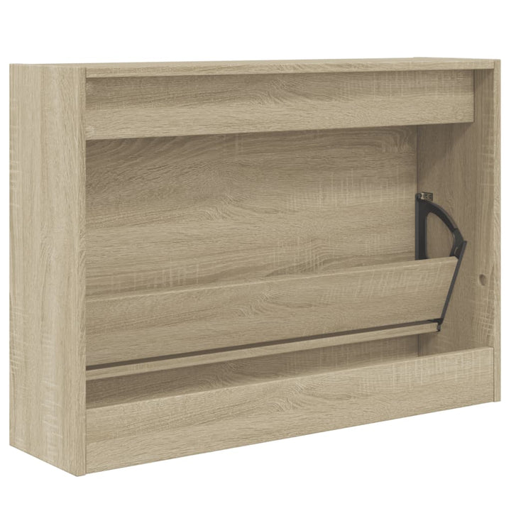 Schoenenkast 80x21x57 cm bewerkt hout sonoma eikenkleurig