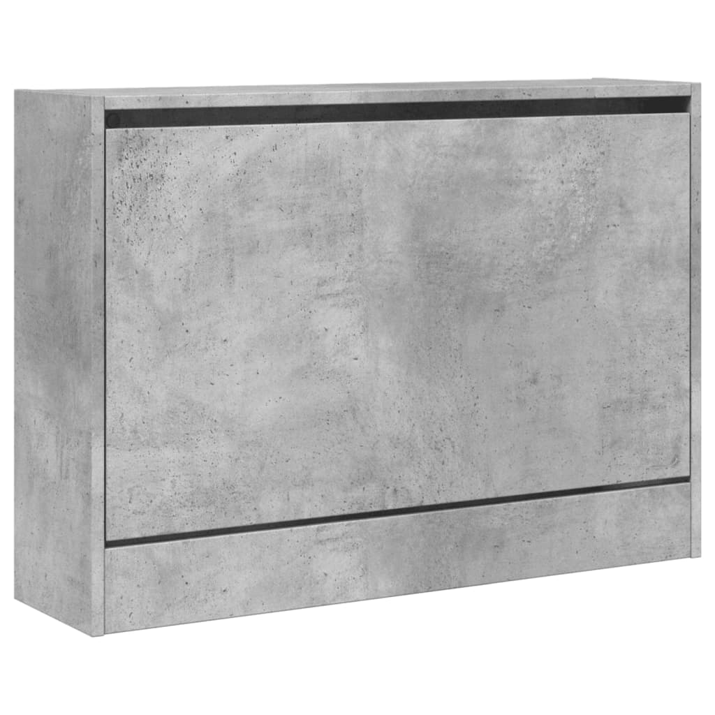 Schoenenkast 80x21x57 cm bewerkt hout betongrijs