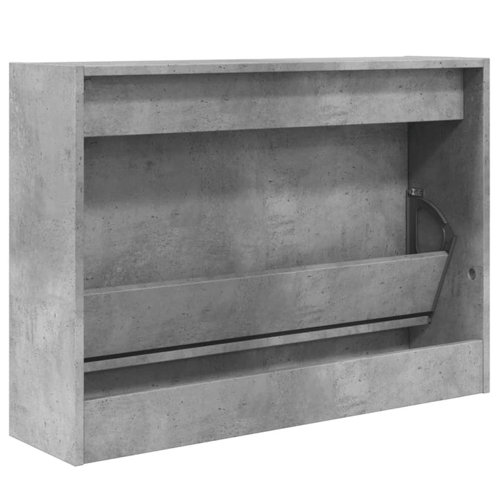 Schoenenkast 80x21x57 cm bewerkt hout betongrijs