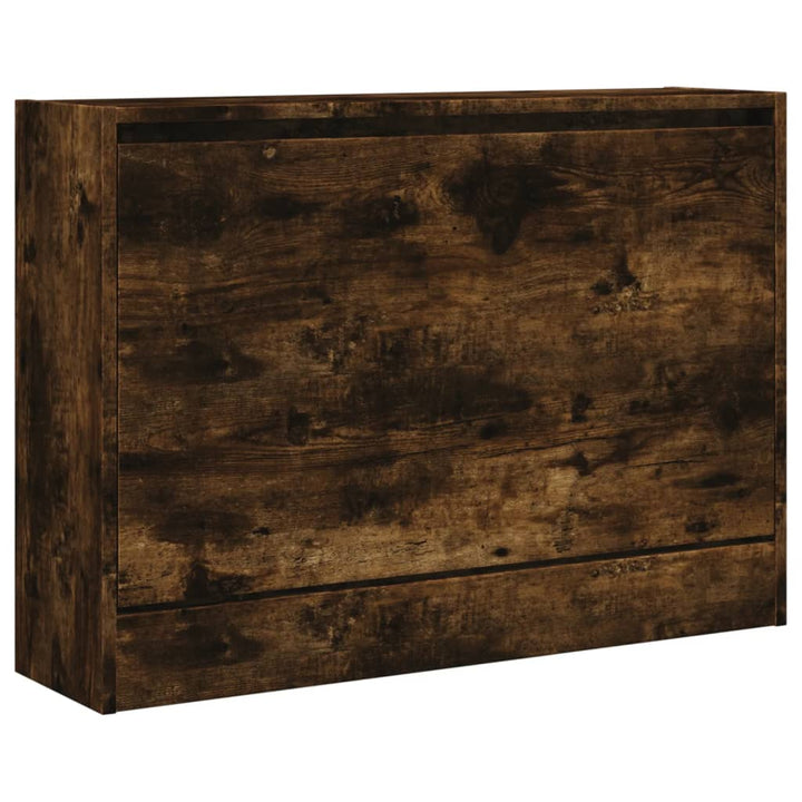 Schoenenkast 80x21x57 cm bewerkt hout gerookt eikenkleurig