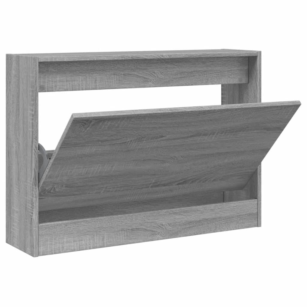 Schoenenkast 80x21x57 cm bewerkt hout grijs sonoma eikenkleur