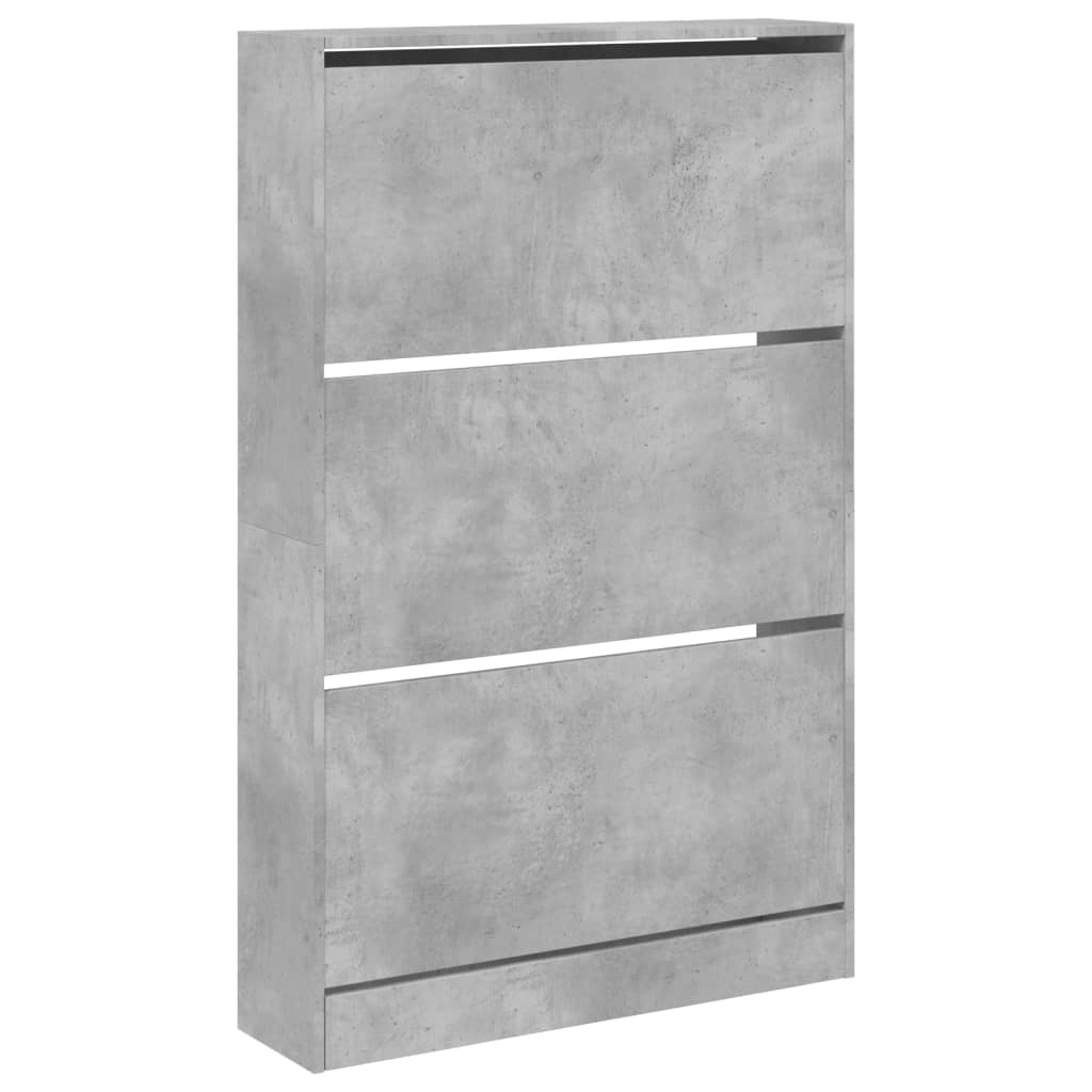 Schoenenkast 80x21x125,5 cm bewerkt hout betongrijs