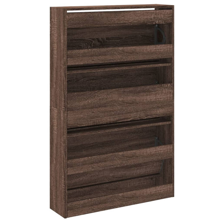 Schoenenkast 80x21x125,5 cm bewerkt hout bruin eikenkleur