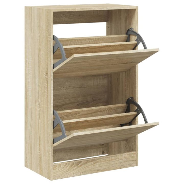 Schoenenkast 60x34x96,5 cm bewerkt hout sonoma eikenkleurig