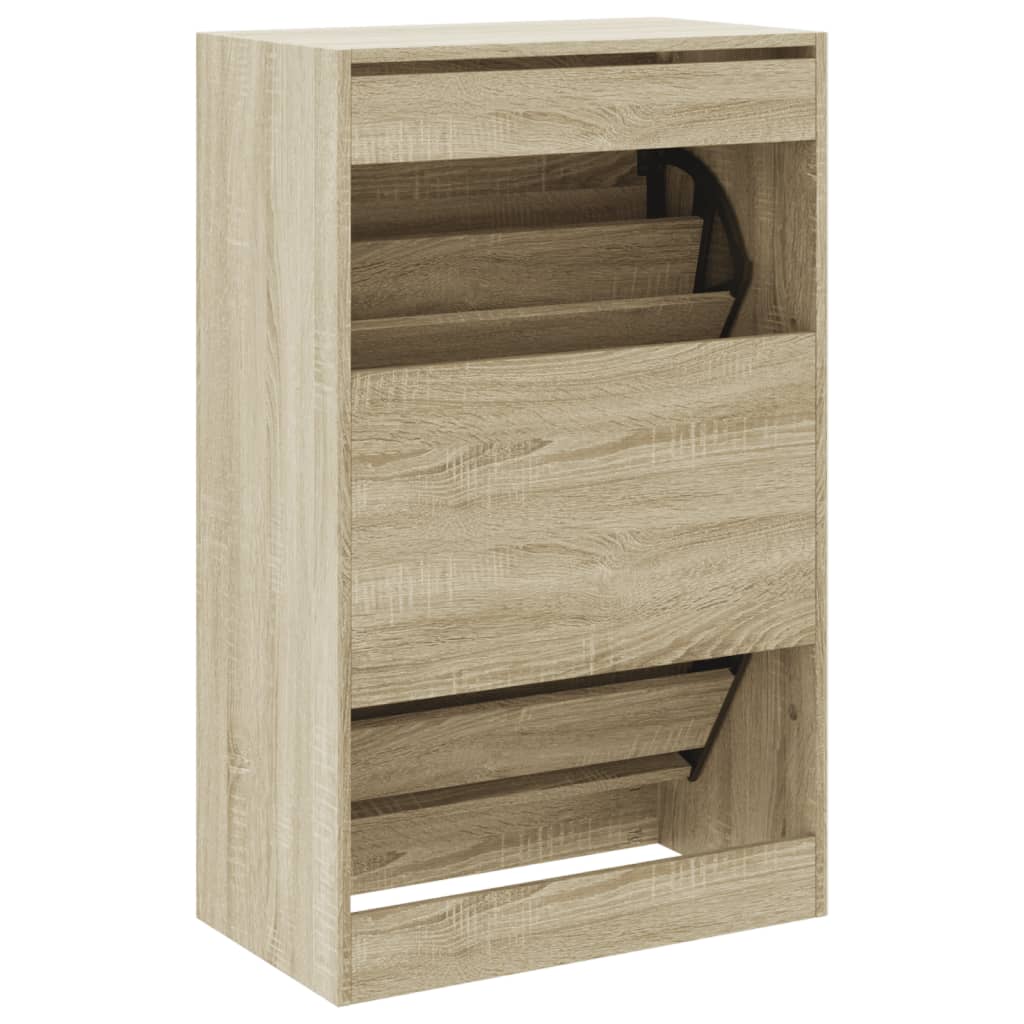 Schoenenkast 60x34x96,5 cm bewerkt hout sonoma eikenkleurig