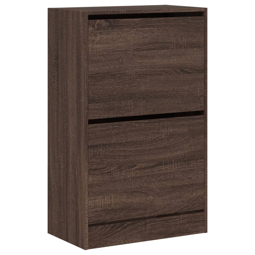 Schoenenkast 60x34x96,5 cm bewerkt hout bruin eikenkleur