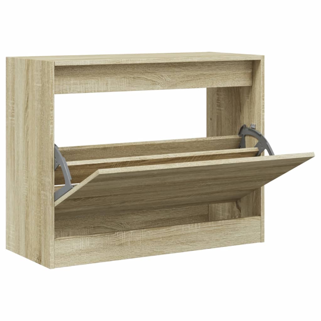 Schoenenkast 80x34x63 cm bewerkt hout sonoma eikenkleurig