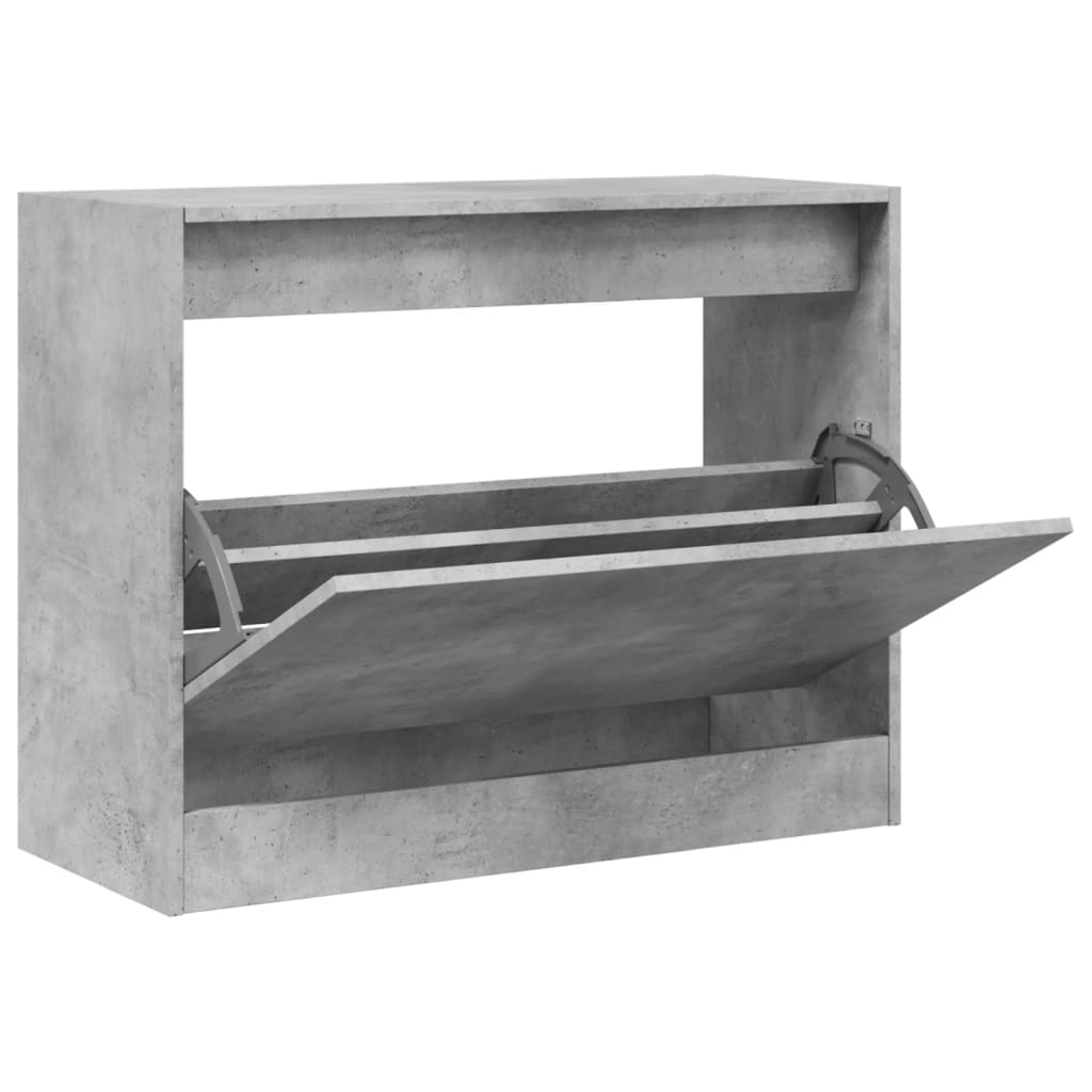 Schoenenkast 80x34x63 cm bewerkt hout betongrijs