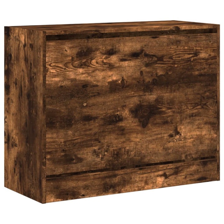 Schoenenkast 80x34x63 cm bewerkt hout gerookt eikenkleurig