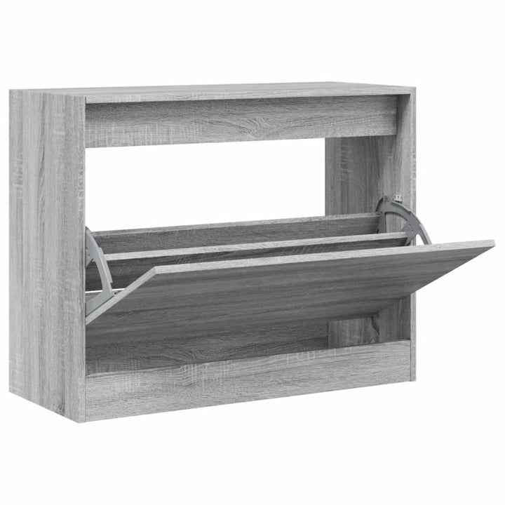 Schoenenkast 80x34x63 cm bewerkt hout grijs sonoma eikenkleurig