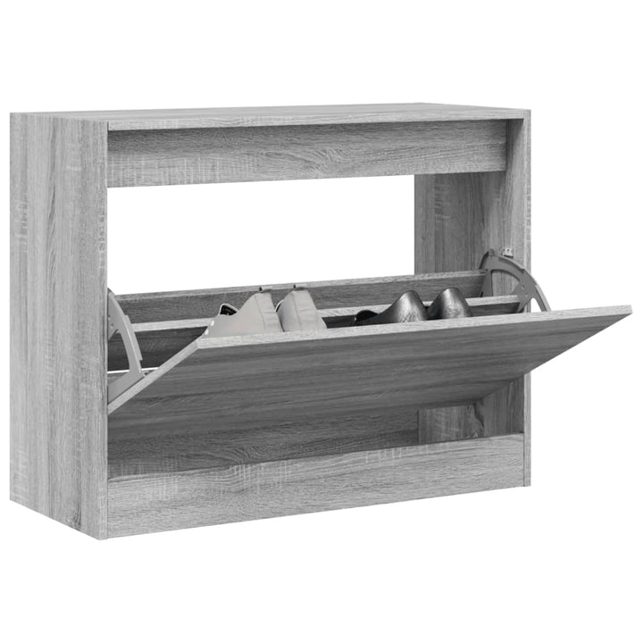 Schoenenkast 80x34x63 cm bewerkt hout grijs sonoma eikenkleurig