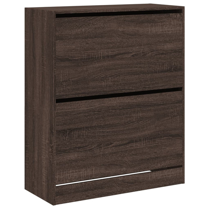 Schoenenkast 80x34x96,5 cm bewerkt hout bruin eikenkleur