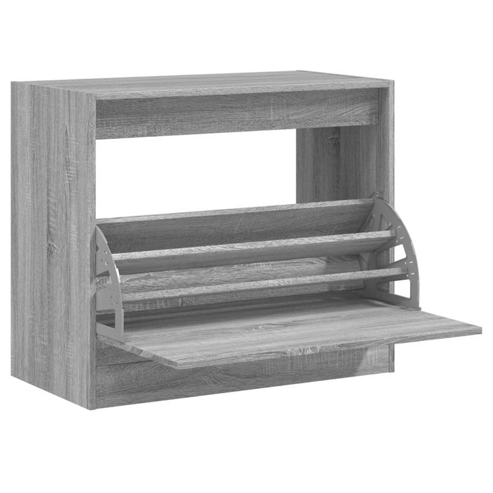 Schoenenkast 80x42x69 cm bewerkt hout grijs sonoma eikenkleurig