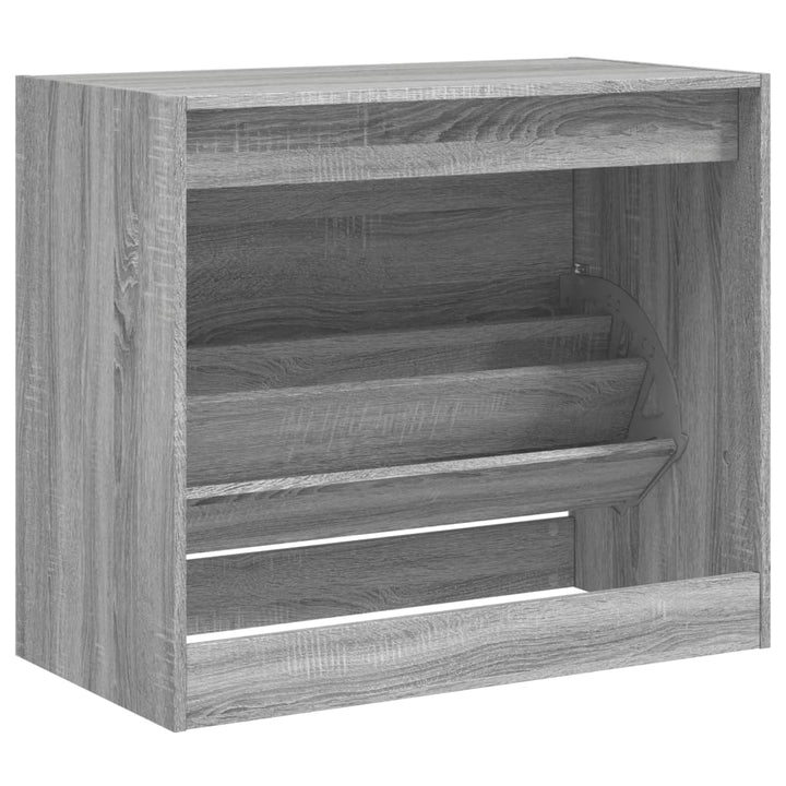 Schoenenkast 80x42x69 cm bewerkt hout grijs sonoma eikenkleurig