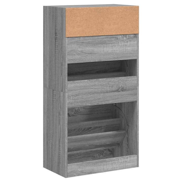 Schoenenkast 60x34x116 cm bewerkt hout grijs sonoma eikenkleur