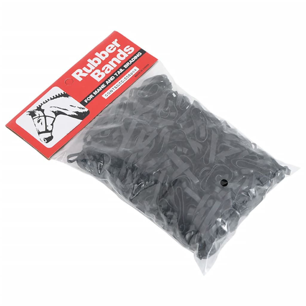 Haarelastiekjes paard 500 st silicone zwart