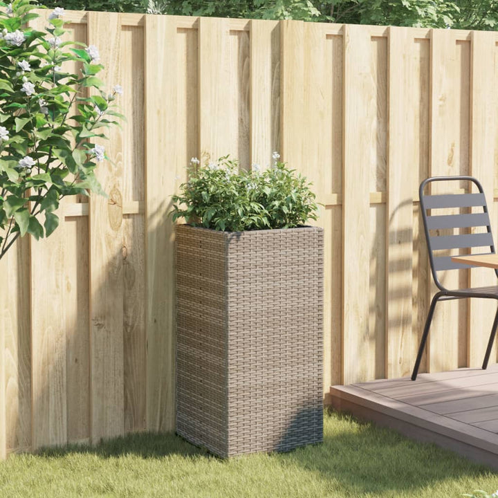 Plantenbak 40x40x80 cm poly rattan grijs