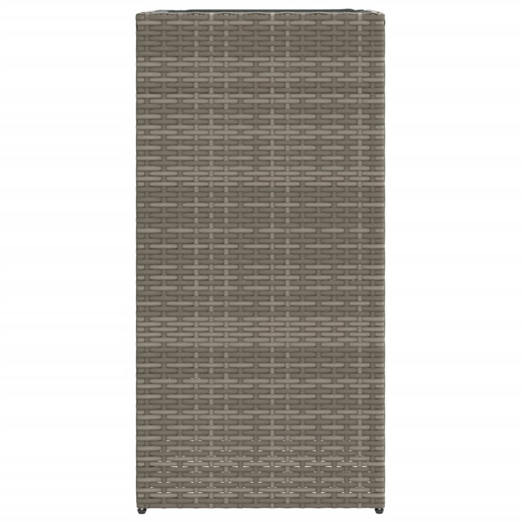 Plantenbak 40x40x80 cm poly rattan grijs