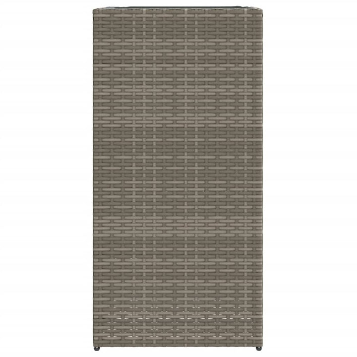 Plantenbak 40x40x80 cm poly rattan grijs