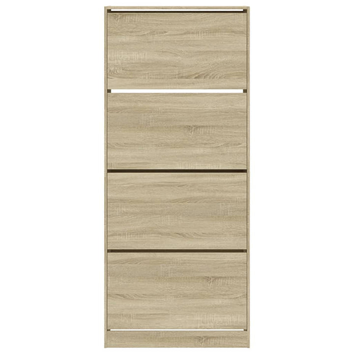 Schoenenkast met 4 klaplades 80x34x187,5 cm sonoma eikenkleurig