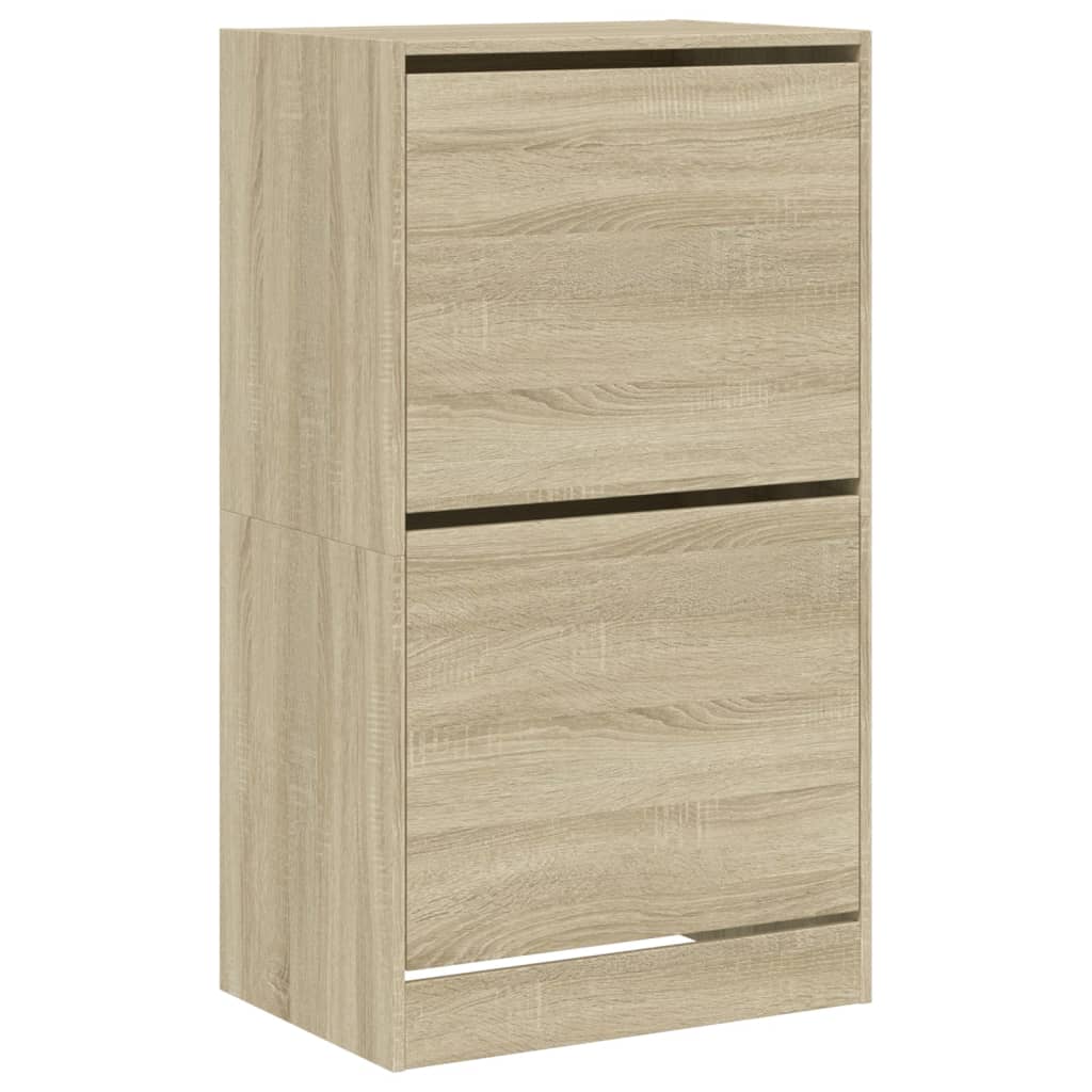 Schoenenkast met 2 klaplades 60x42x108 cm sonoma eikenkleurig